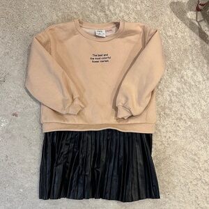 Zara Kids Beige and Black Casual Dress